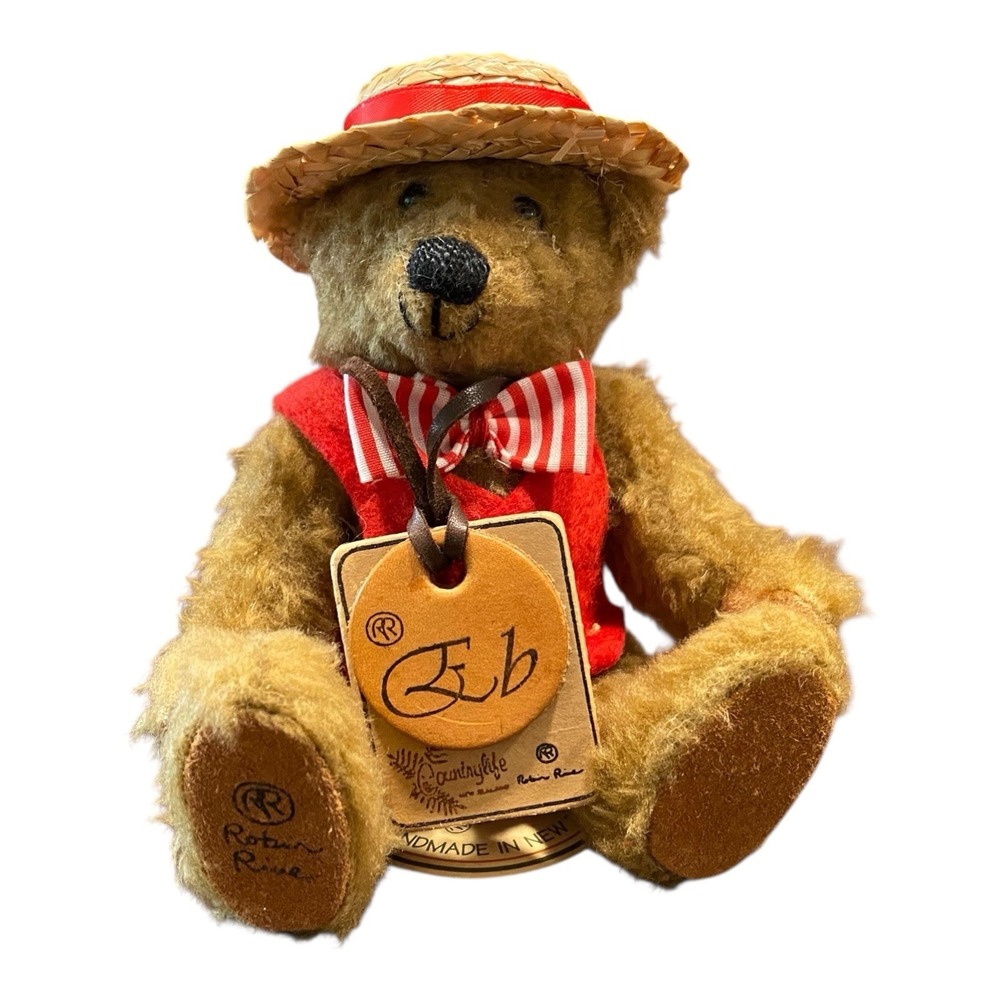 Vintage 90s Robin Rive Eb Teddy Bear Countrylife New Zealand Handmade w/ Tags 6"